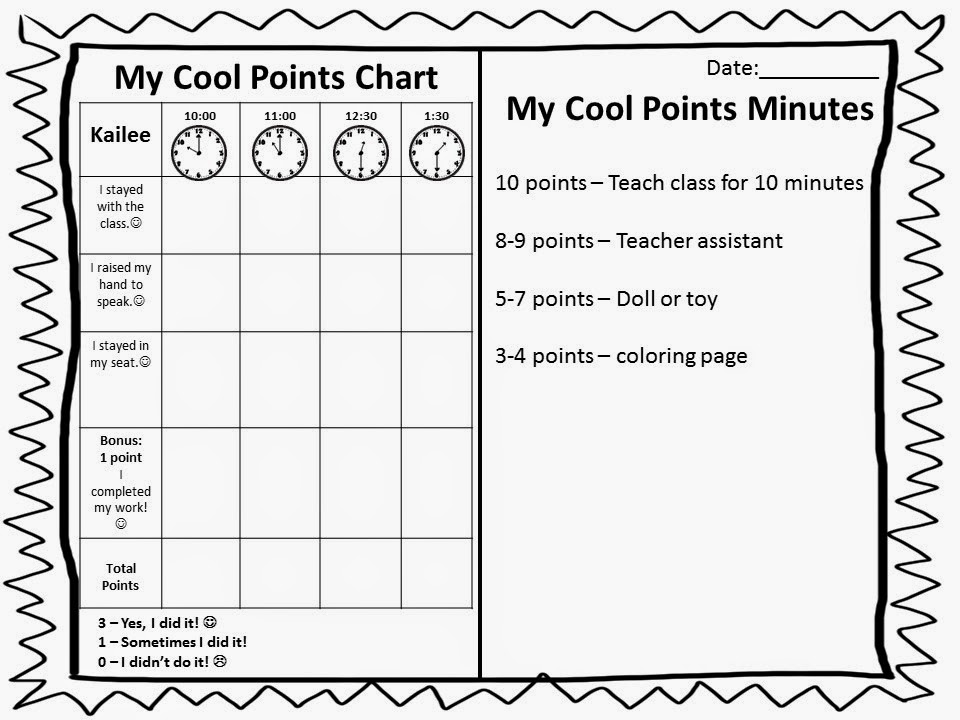 Behavior Charts For Special Education Students
