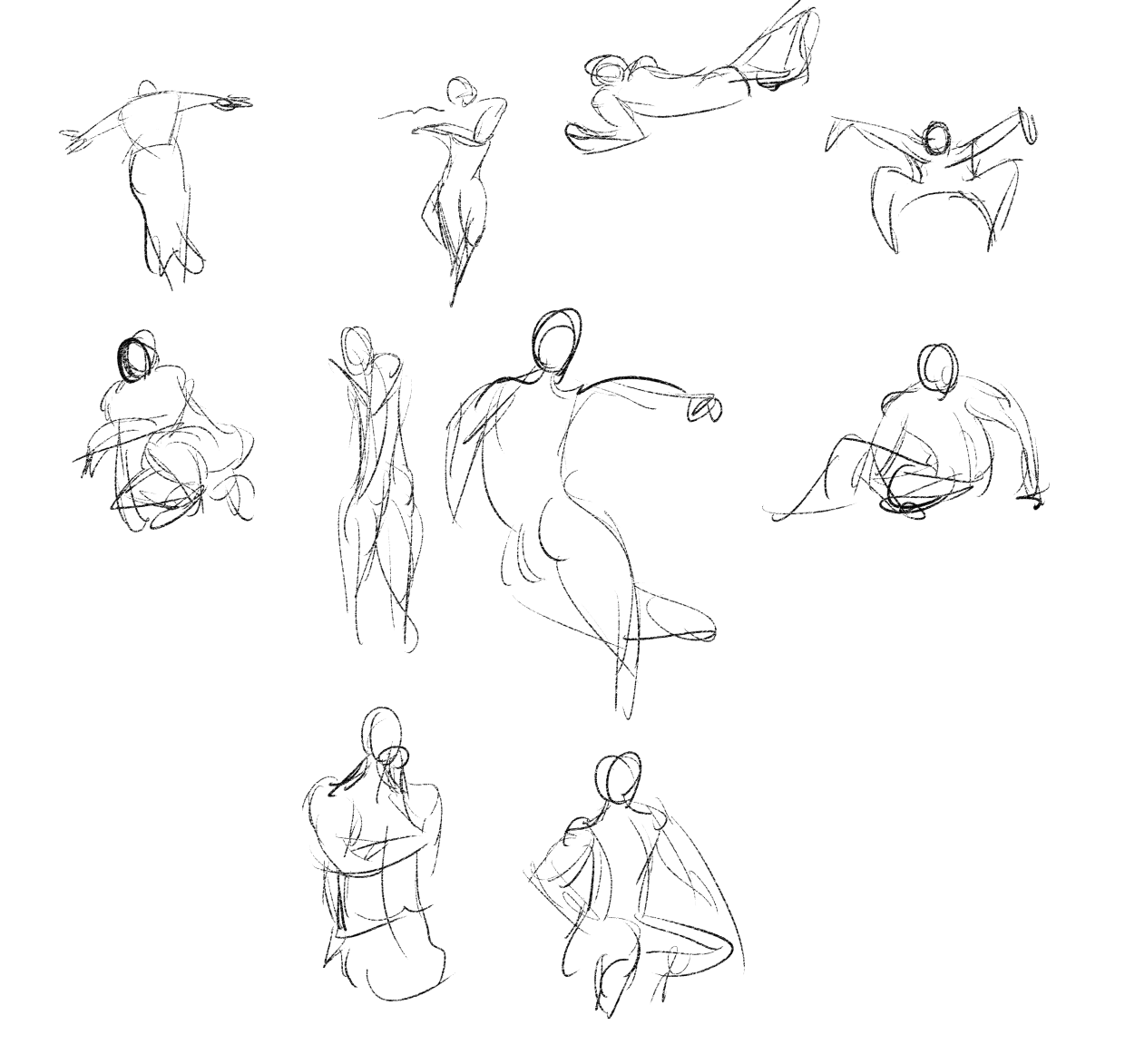 Gesture Drawing Warm-ups. 30 seconds. 10 poses. by JJLG (Streak 0 ...
